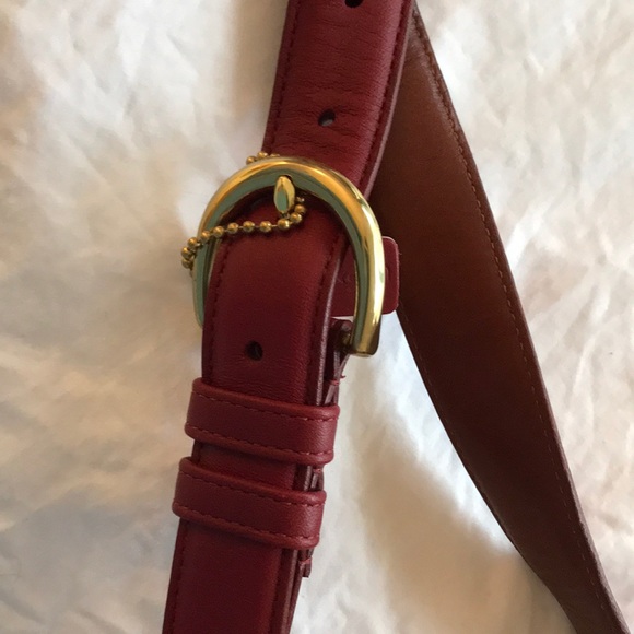 Like New Coach authentic dark Red Leather M belt - Picture 1 of 5